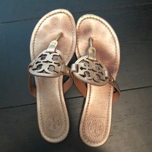 Rose Gold Tory Burch Miller Sandals